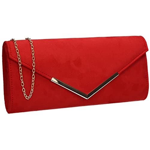 SwankySwans Envelope Clutch Bag in Red