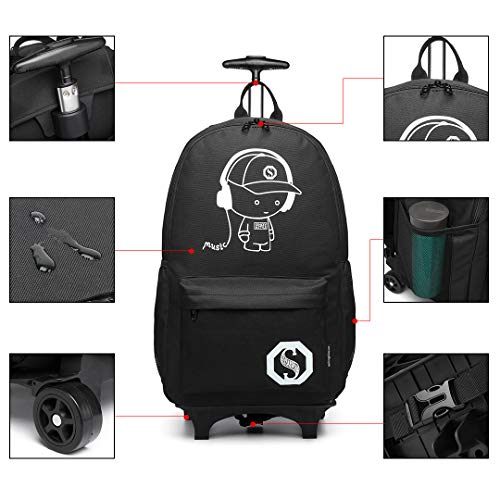 Kono Music Boy Laptop Trolley Rucksack (Black)