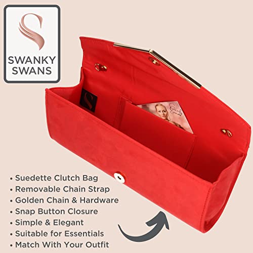 SwankySwans Envelope Clutch Bag in Red