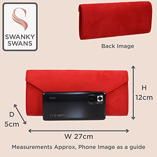 SwankySwans Envelope Clutch Bag in Red
