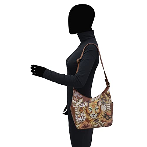 Anuschka Cleopatra's Leopard Tan Leather Classic Hobo