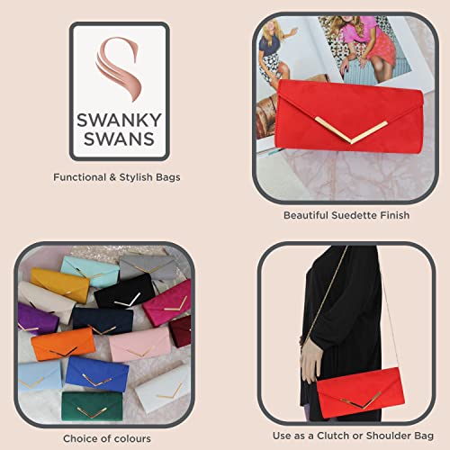SwankySwans Envelope Clutch Bag in Red