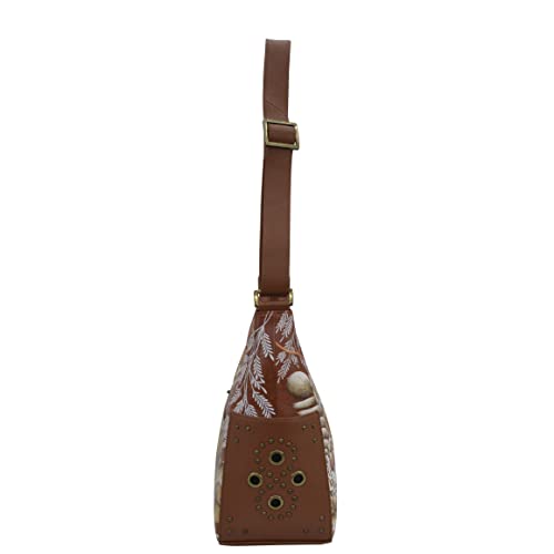 Anuschka Cleopatra's Leopard Tan Leather Classic Hobo