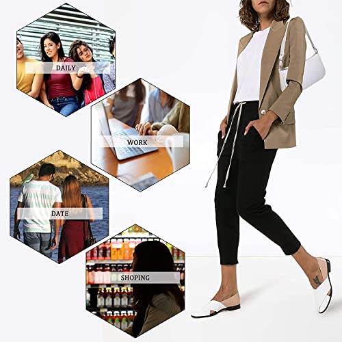 Retro Classic Shoulder Tote - Ladies' White Clutch