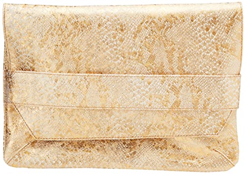 Clairefontaine Celeste Shiny Clutch - Gold Lambskin Leather