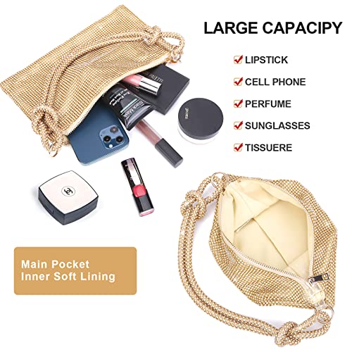 Silver Rhinestone Crossbody Clutch: Party Night Bag