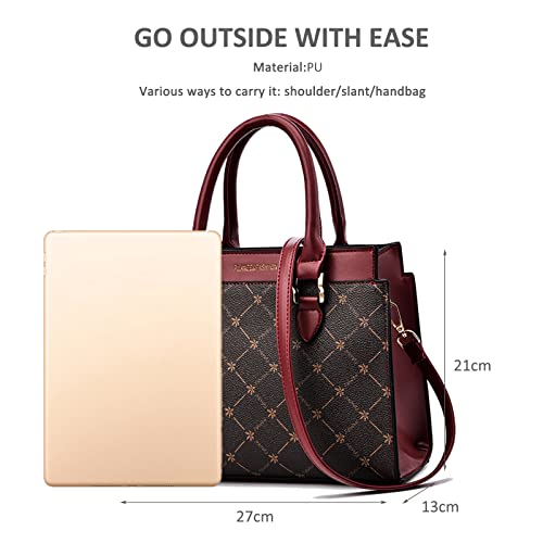 NICOLE & DORIS Women's Designer Burgundy Handbag