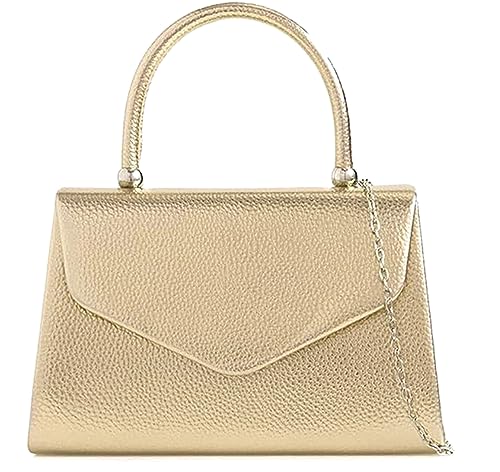 Gold Top Handle Clutch - LeahWard Designer Handbag