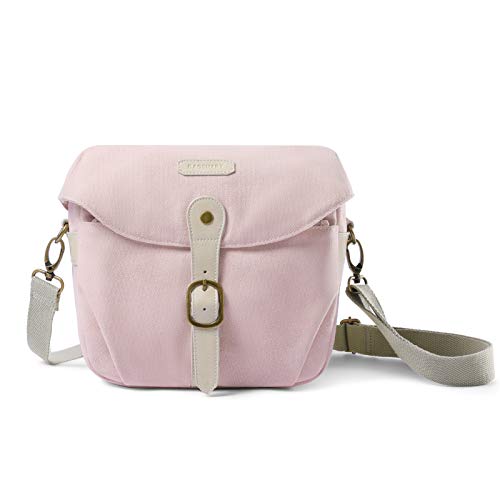 Pink Canvas DSLR Camera Bag with Rain Cover