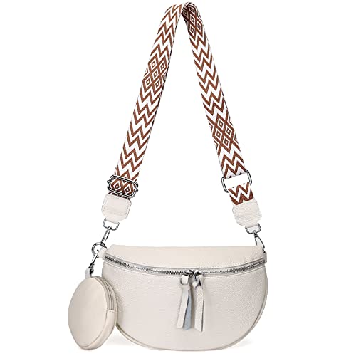 Stylish Leather Crossbody Bags for Women - Striped Shoulder Bag