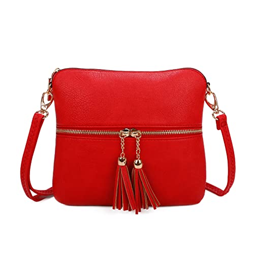 Woodland Leather Women's Red Crossbody Shoulder Bag