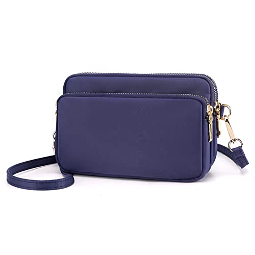 Blue Designer Crossbody Bag, Multiple Pockets, Casual