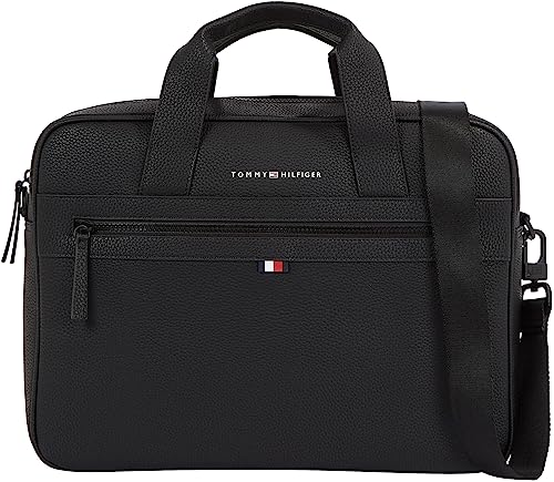 Tommy Hilfiger Men's Black Essential PU Computer Bag