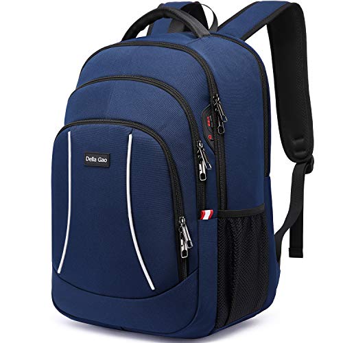 Lightweight Water Resistant Blue Laptop Backpack for Men and Women