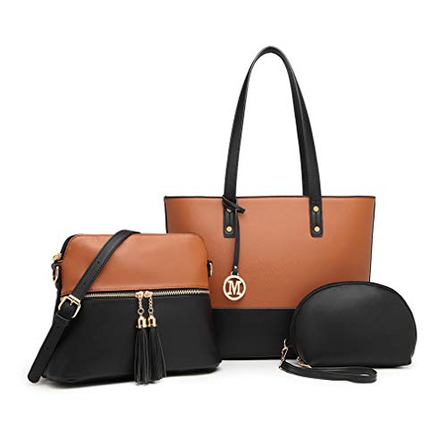 Miss Lulu Large Designer Handbag Set - 3 Pieces