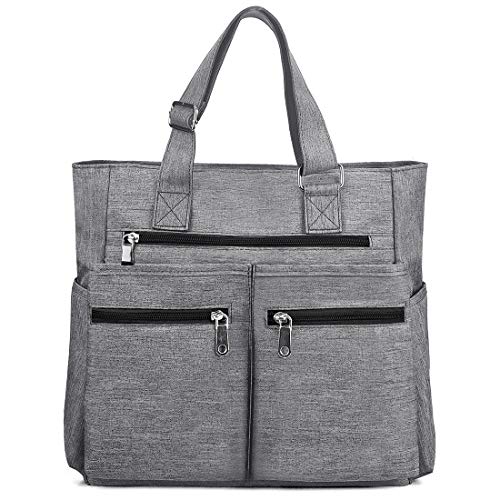 Stylish waterproof laptop tote bag - Grey, 14"x5.1"x13