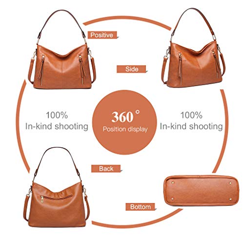 Miss Lulu Women's Brown PU Leather Hobo Handbag