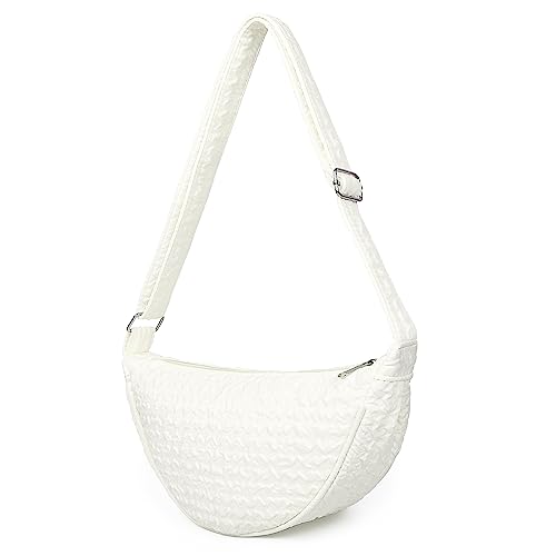 Unisex Nylon Halfmoon Hobo Crossbody Bag with Adjustable Strap