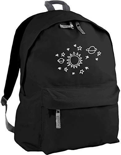 Black designer backpack with sun pattern - Men's fashion