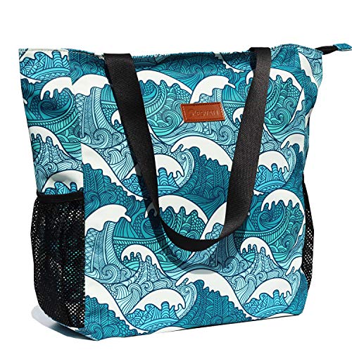 ESVAN Large Water-Resistant Tote Bag for Daily Use