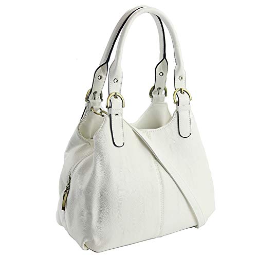 White Designer Handbag with Multiple Pockets - Medium