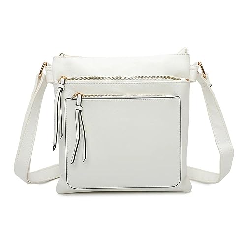 Craze London Women's Trendy Messenger Shoulder Bag (Sidestrip White)
