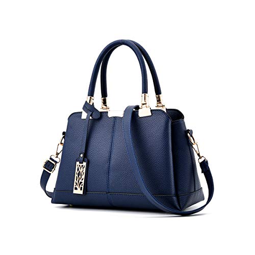 NICOLE & DORIS Blue PU Leather Fashion Handbag