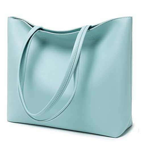 Blue Meegirl Tote: Chic PU Leather Handbag