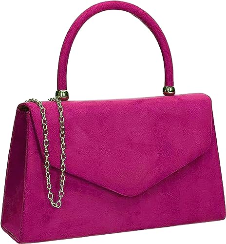 LeahWard Women's Suede Top Handle Wedding Clutch Bag