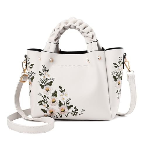 NICOLE & DORIS Elegant Embroidered Bucket Bag