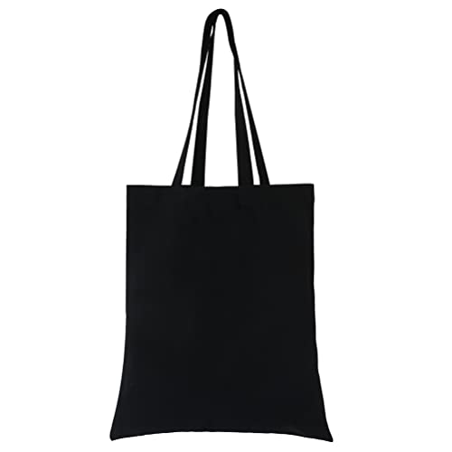 Black Canvas Tote Bag for Travel, School, Work