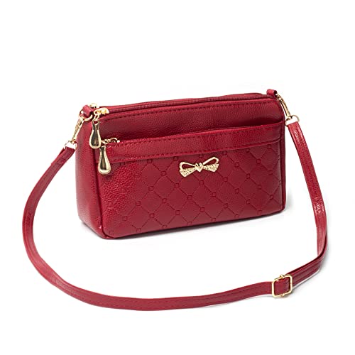 FULEI Red Crossbody Bag - Small Soft Leather