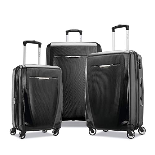 Black Samsonite 3-Piece Designer Luggage Set + Spinners