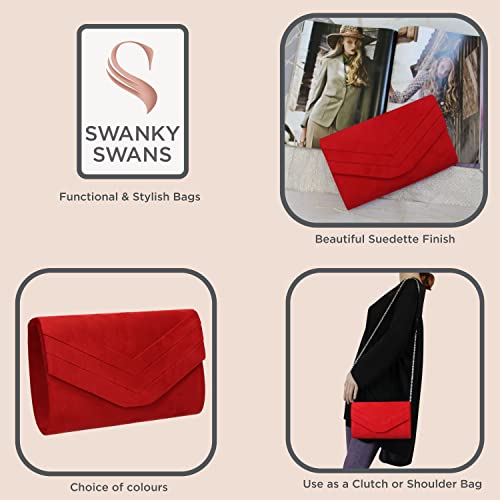 SwankySwans Red Samantha Clutch Bag - Women's