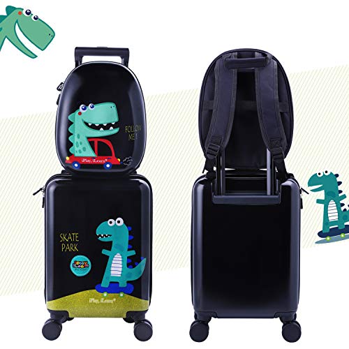 Dinosaur Kids Luggage Set with Backpack, Spinner Wheels