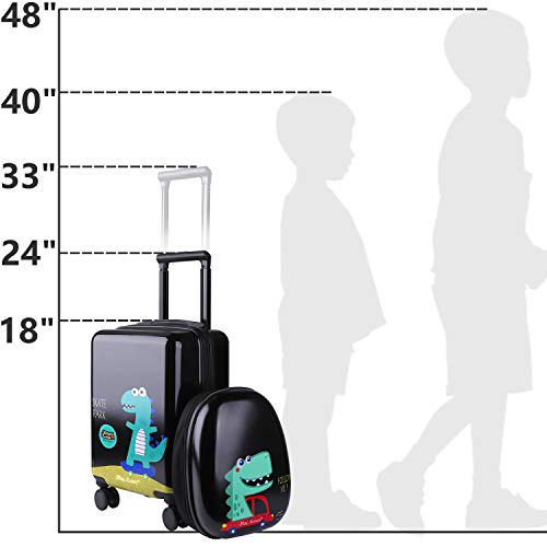Dinosaur Kids Luggage Set with Backpack, Spinner Wheels