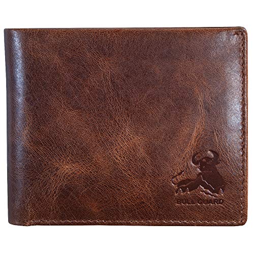 Brown Western Leather Bifold Wallet with RFID Blocking