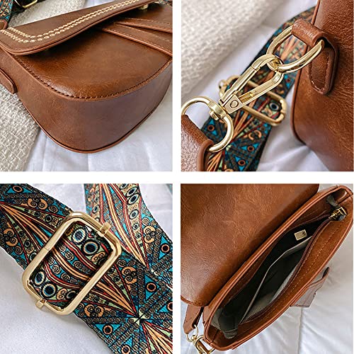 Saddle Shoulder Clutch Purse Crossbody Handbag PU Leather