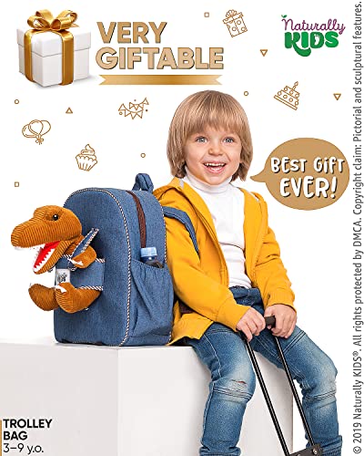 Naturally KIDS Dinosaur Rolling Backpack - Brown T Rex