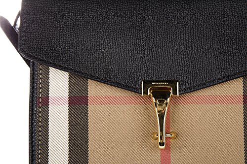 BURBERRY House Check Crossbody Bag in Black