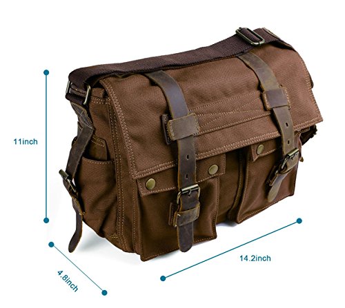 Men's Canvas Leather Vintage Camera Messenger Bag