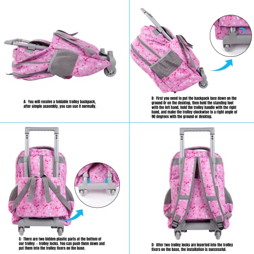 Seastig 18in Double Handle Designer Kids Wheeled Backpack