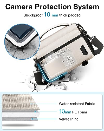 Designer Ivory White Crossbody Camera Bag for DSLR/SLR/Mirrorless Cameras