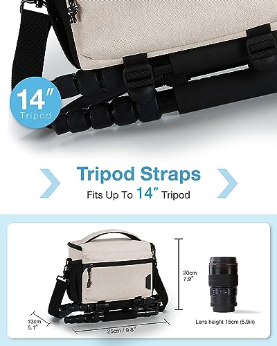Designer Ivory White Crossbody Camera Bag for DSLR/SLR/Mirrorless Cameras