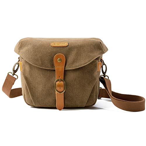 Khaki Canvas Camera Bag for Women and Men