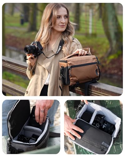 Designer Ivory White Crossbody Camera Bag for DSLR/SLR/Mirrorless Cameras