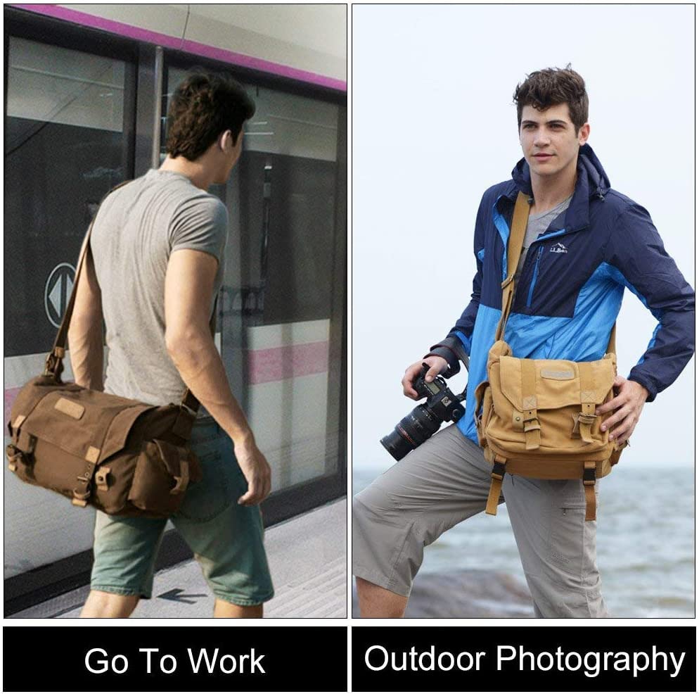 Designer Camera Shoulder Messenger Bag (Coffee)