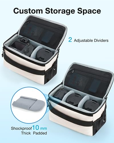 Designer Ivory White Crossbody Camera Bag for DSLR/SLR/Mirrorless Cameras