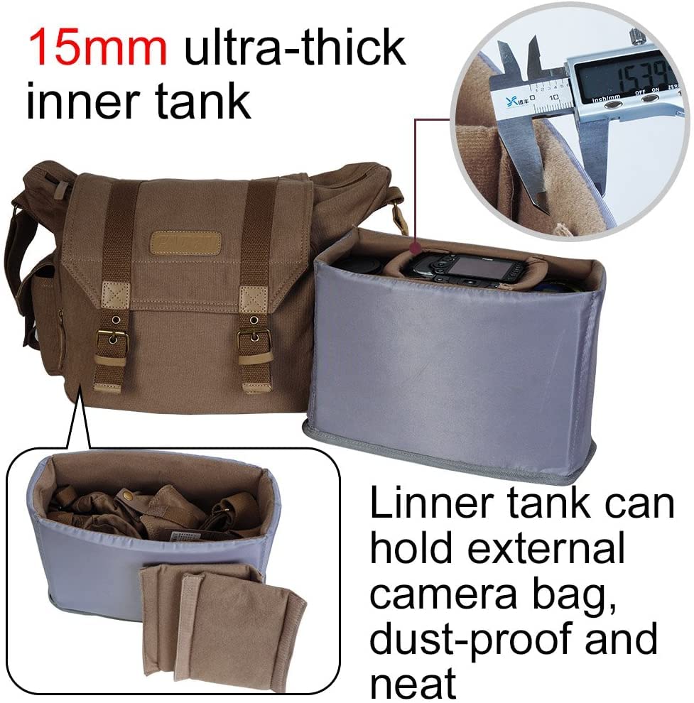 Designer Camera Shoulder Messenger Bag (Coffee)