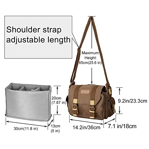 Designer Camera Shoulder Messenger Bag (Coffee)